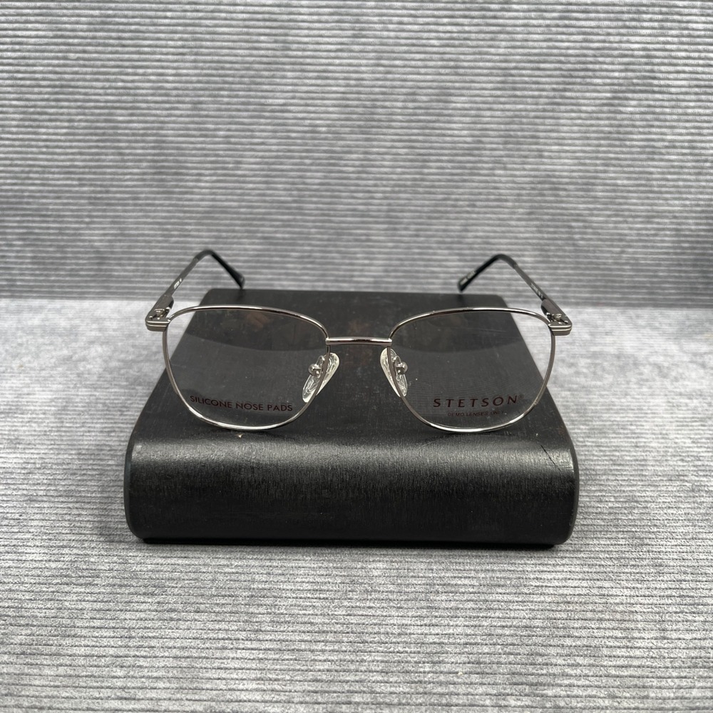 Vintage Stetson Zyloware 058 Gunmetal Rectangular y2k Eyeglass Frames 53-18-145
